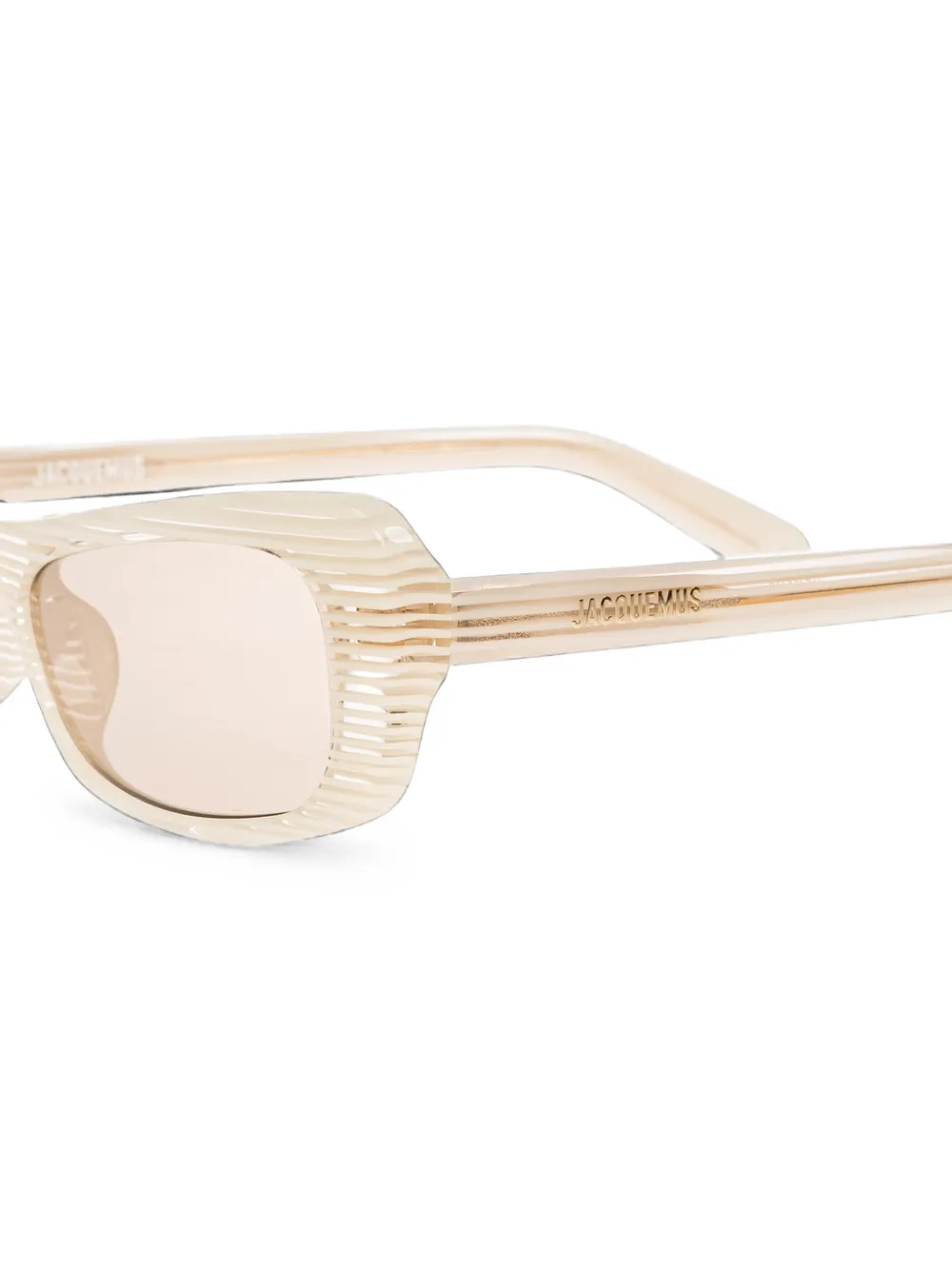 Jacquemus Zonnebril met rechthoekig montuur Beige