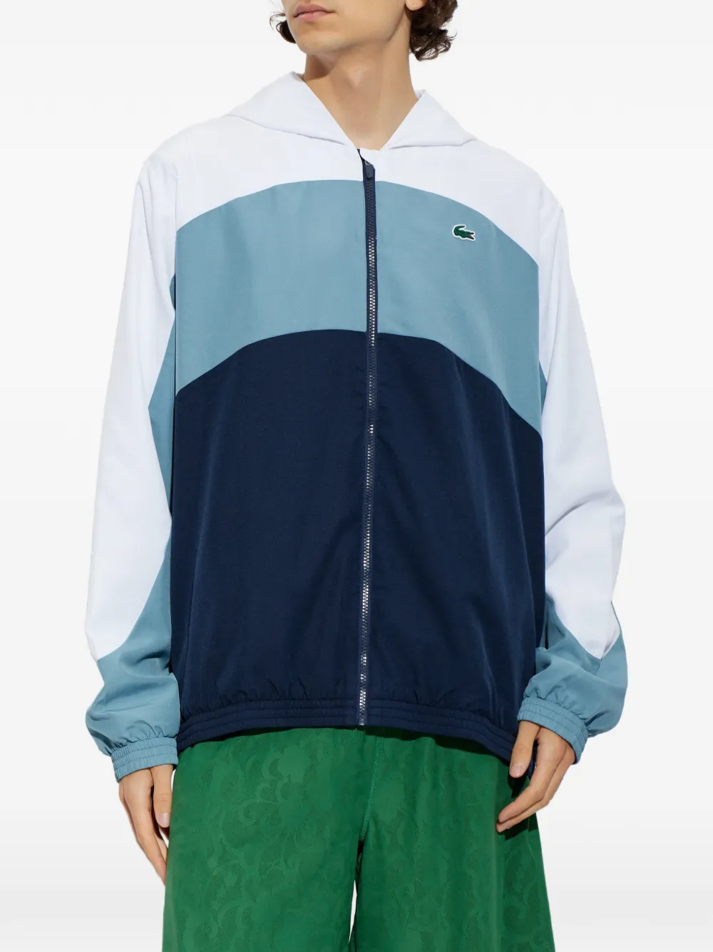 Lacoste Jack met colourblocking en capuchon Wit