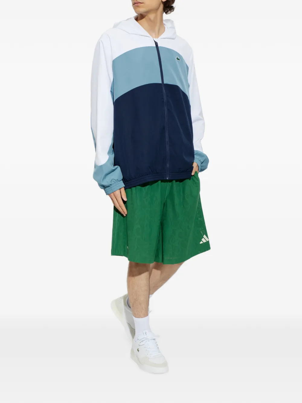 Lacoste Jack met colourblocking en capuchon Wit