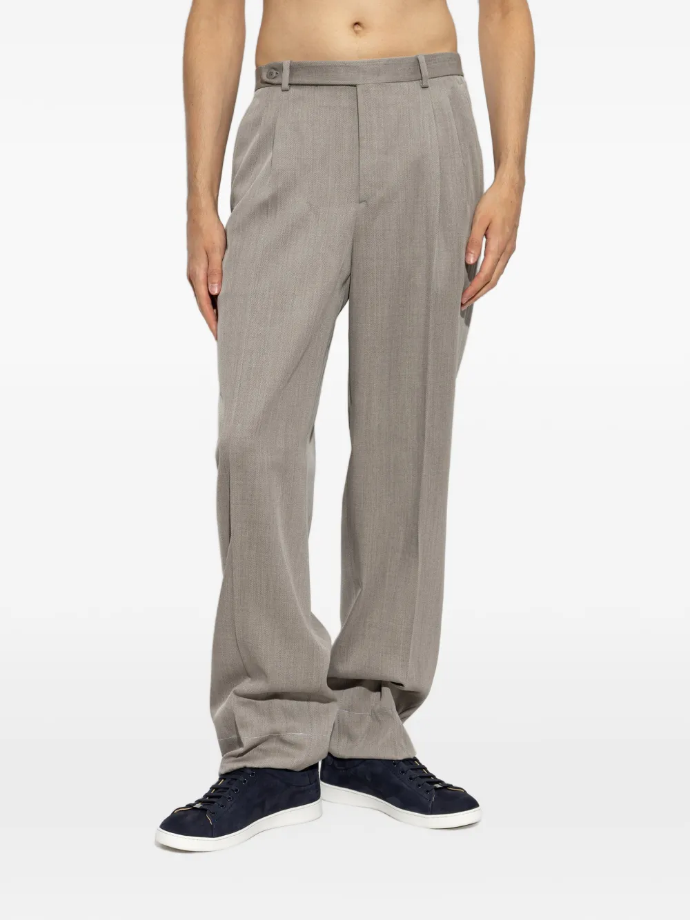 Brioni Wollen plooibroek Grijs