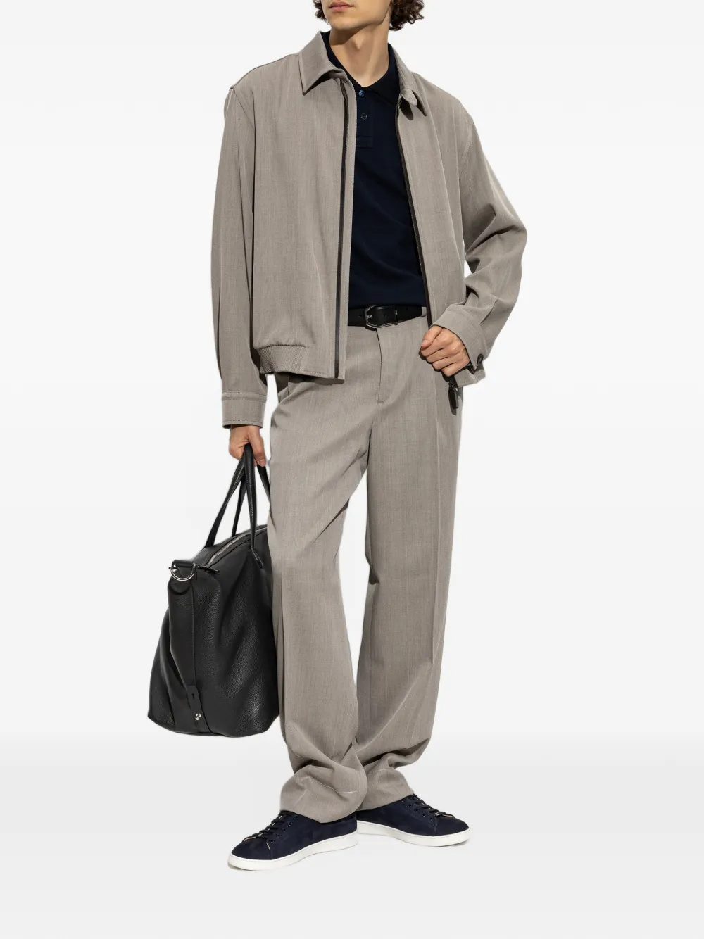 Brioni Wollen plooibroek Grijs