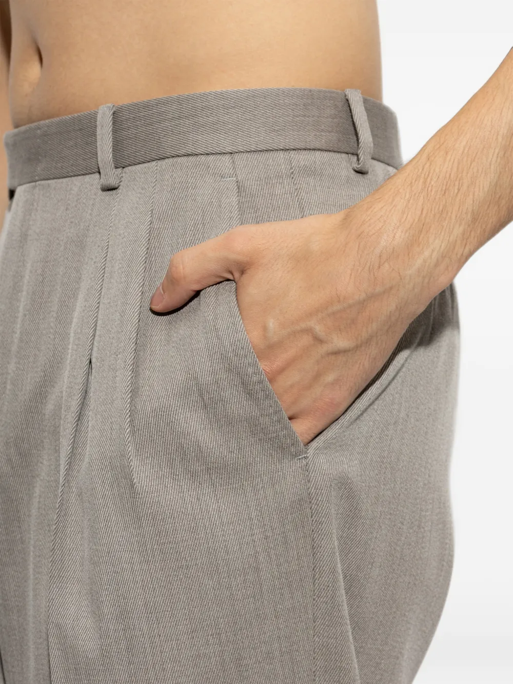 Brioni Wollen plooibroek Grijs