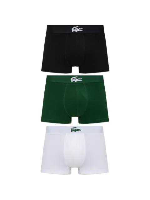 Lacoste Kit 3 cuecas boxer com logo no cós