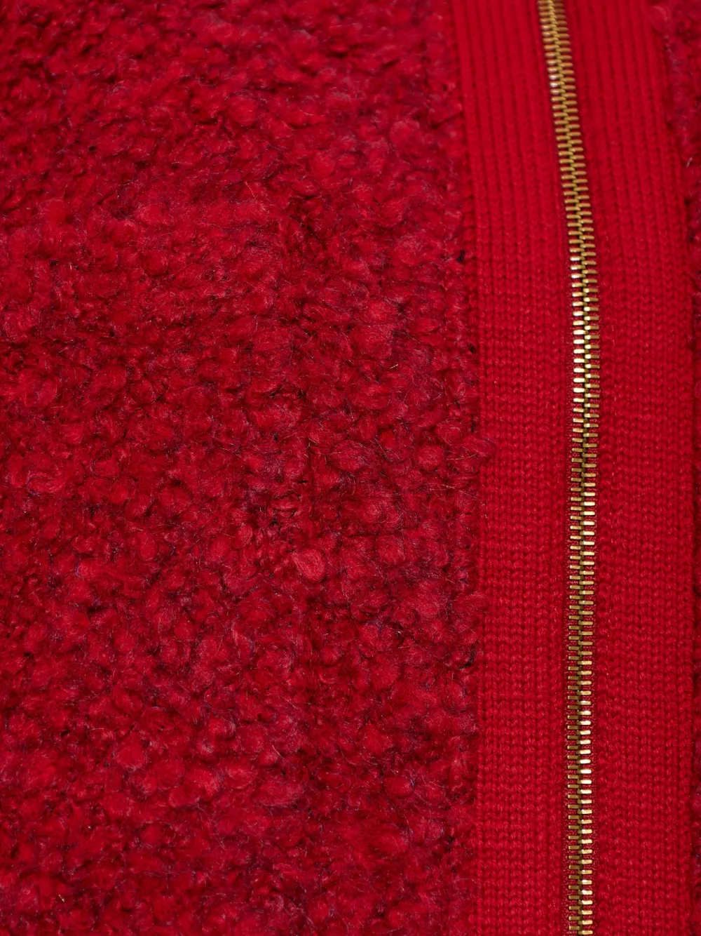 Moncler bouclé-knit zip-up cardigan Rood