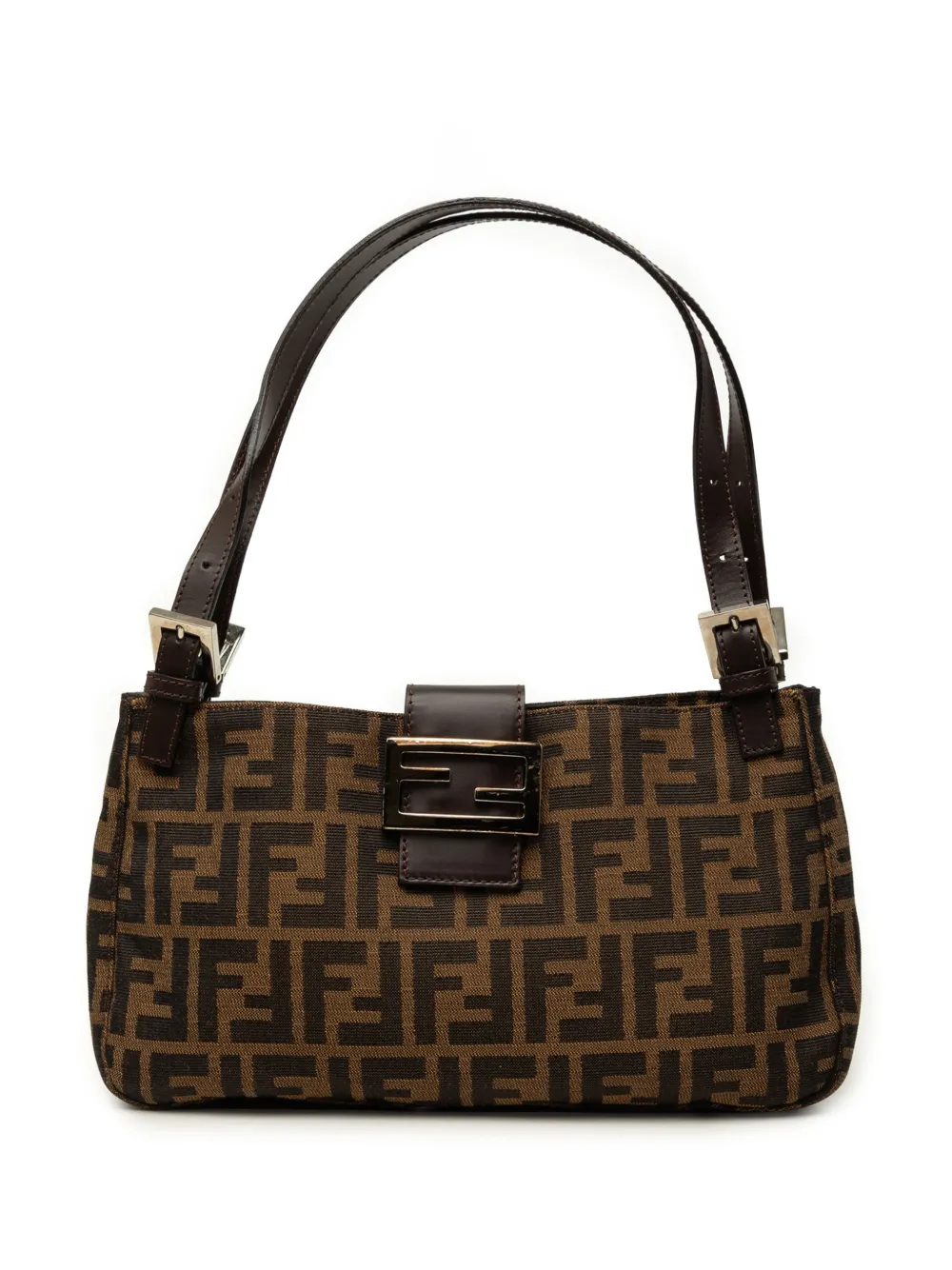 Pre-owned Fendi 20th Century Zucca Canvas Shoulder Bag In Brown