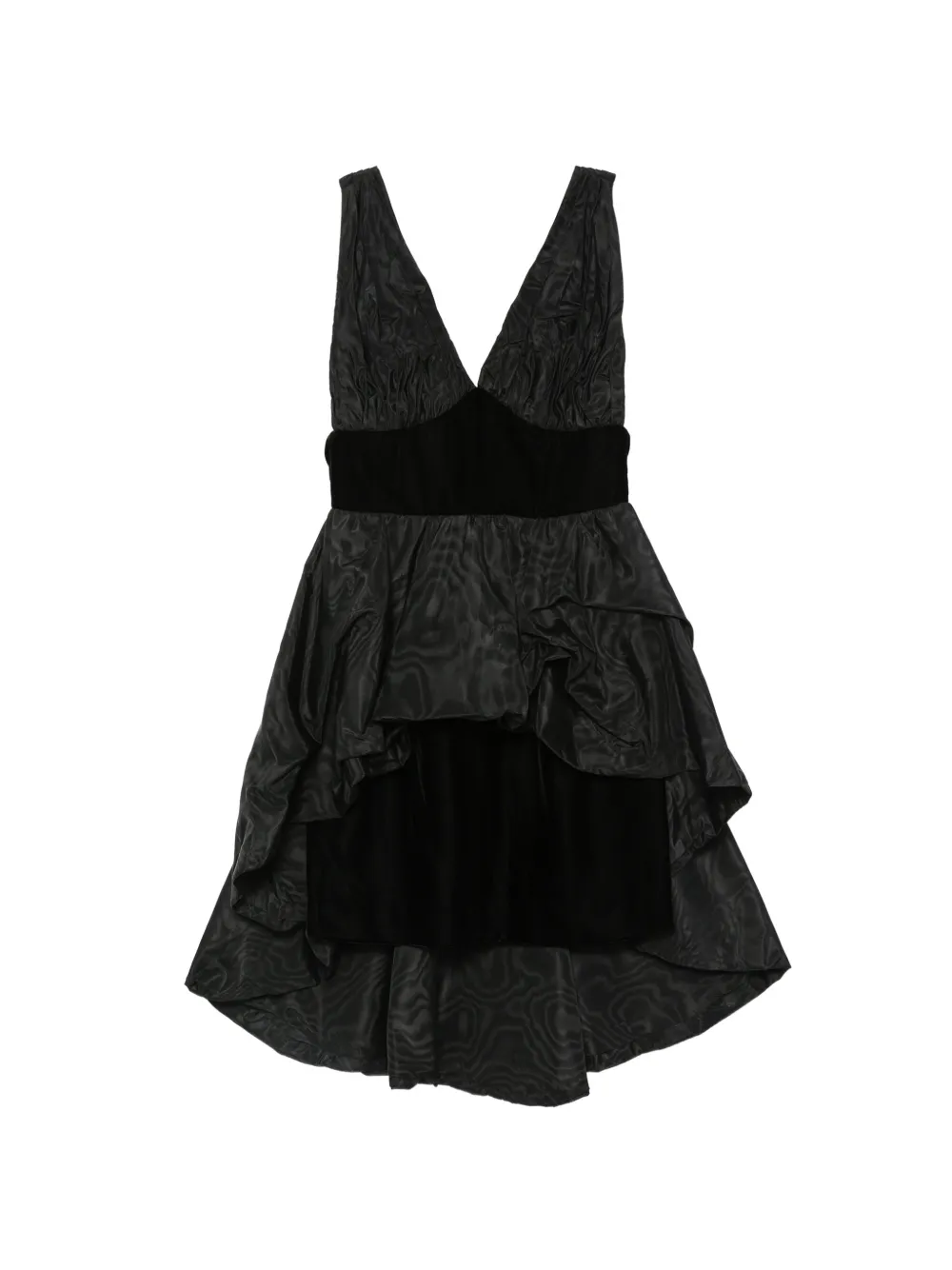A.N.G.E.L.O. Vintage Cult robe courte froncée à ourlet asymétrique (années 1980) - Noir A.N.G.E.L.O. Vintage Cult robe courte froncée à ourlet asymétrique (années 1980) - Noir