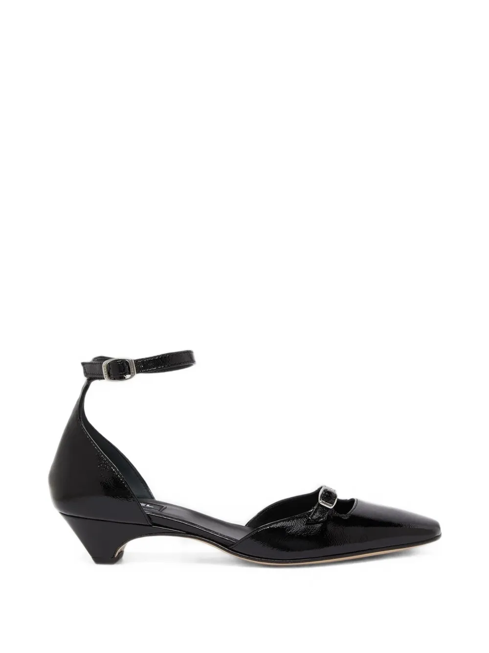 Carel Paris Ballerine Emma in pelle con cinturino e fibbia - Nero