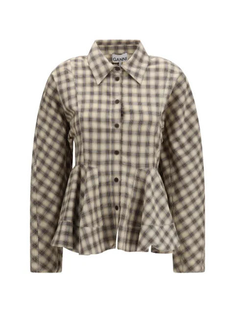 GANNI check peplum shirt
