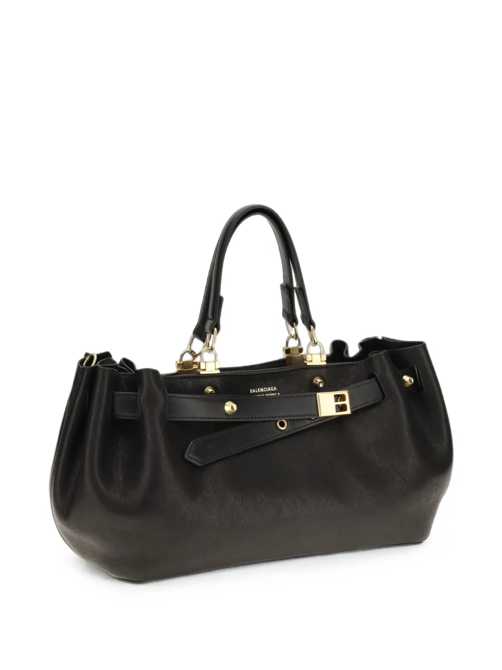 Balenciaga buckled leather shoulder bag Zwart