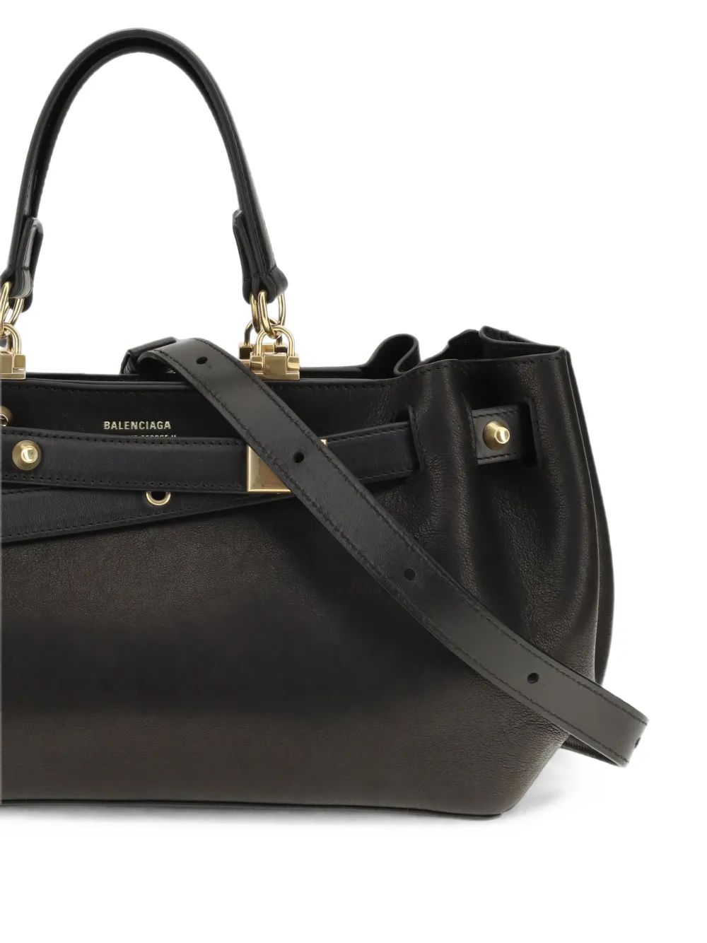 Balenciaga buckled leather shoulder bag Zwart