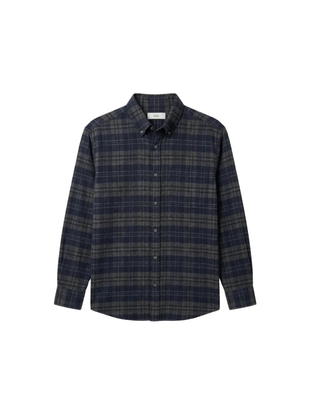 DUNST Geruit shirt met knopen Blauw