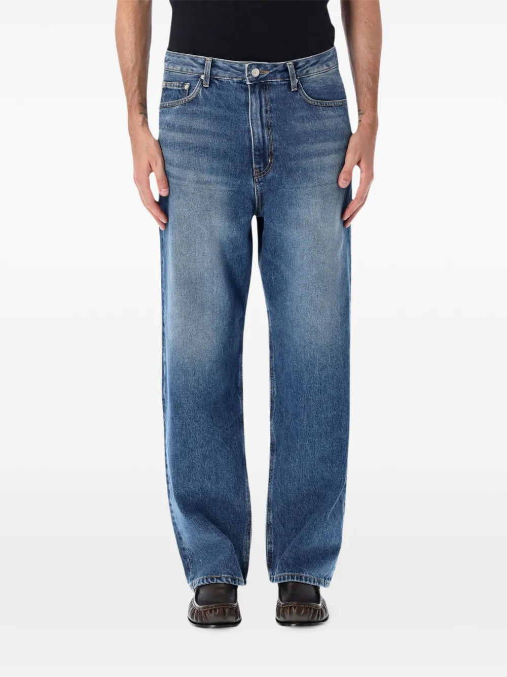 DUNST faded straight-leg jeans - Blu