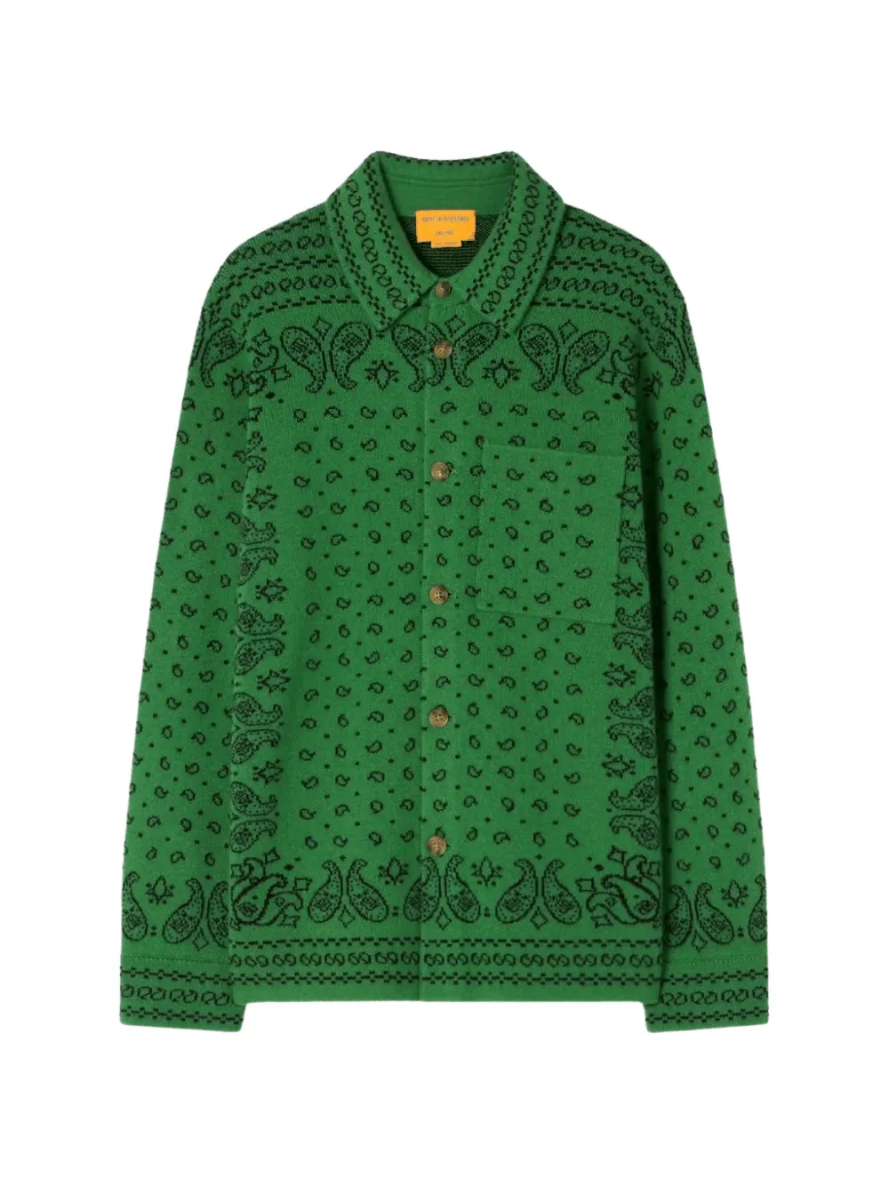 Guest In Residence Wild Rag gebreid shirtjack met paisley-print Groen