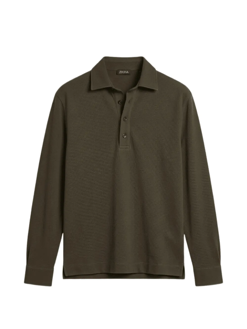 Zegna long-sleeve polo shirt Groen