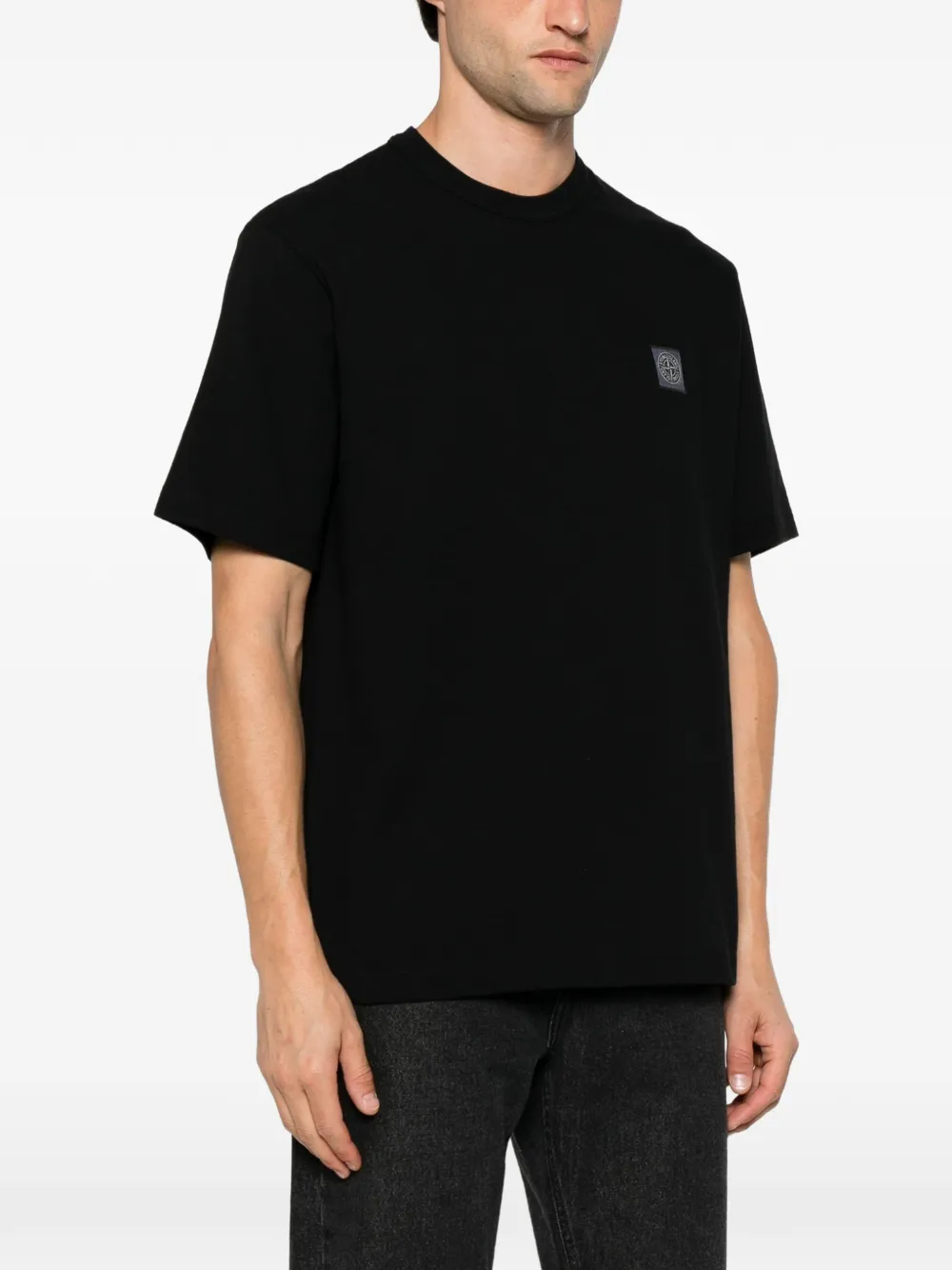 Stone Island T-shirt met logopatch Zwart