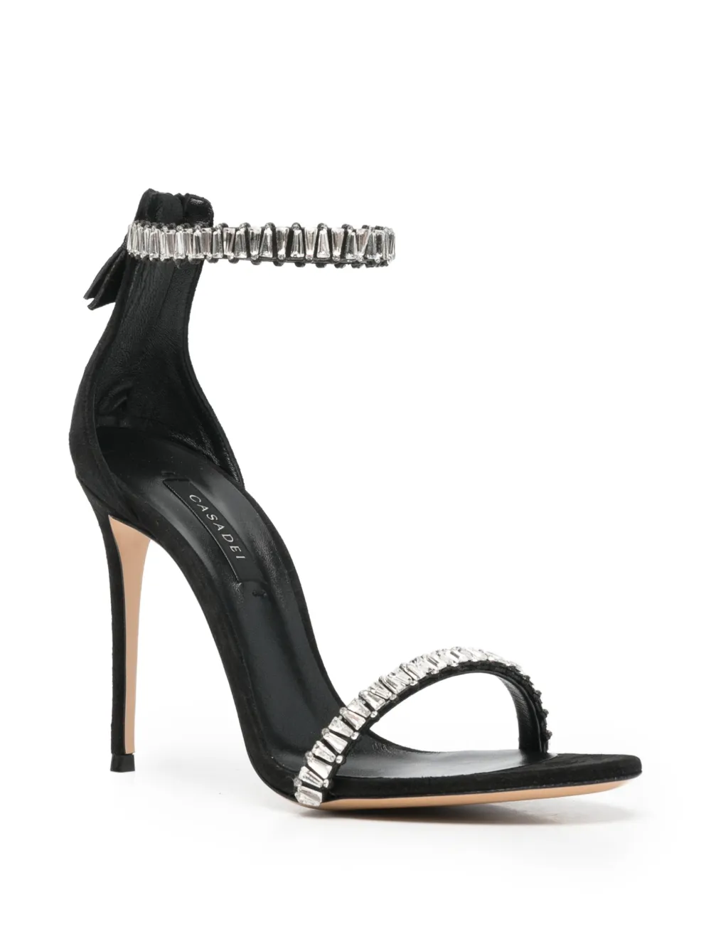 Casadei crystal-embellished stiletto sandals Zwart