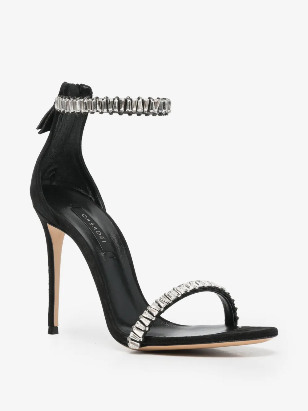 CASADEI 크리스탈 장식 스틸레토 샌들
