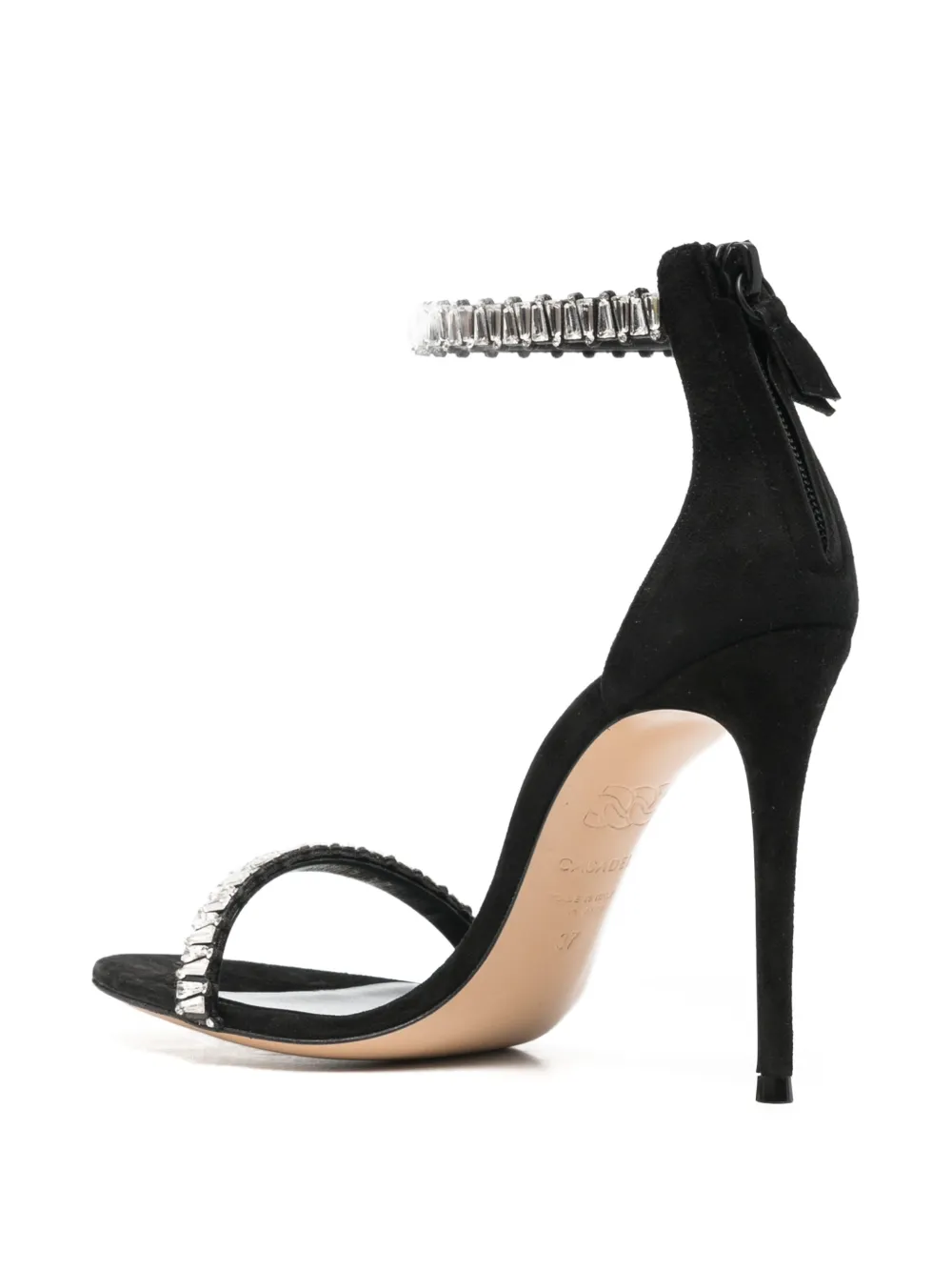 Casadei crystal-embellished stiletto sandals Zwart