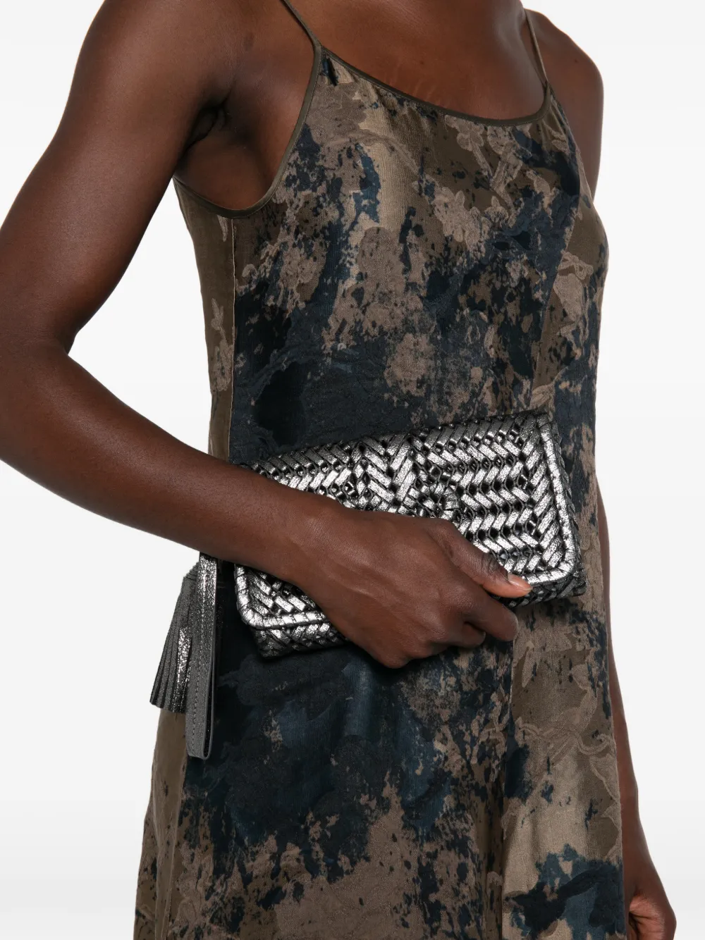 Anya Hindmarch tassel-detail clutch bag - Gris