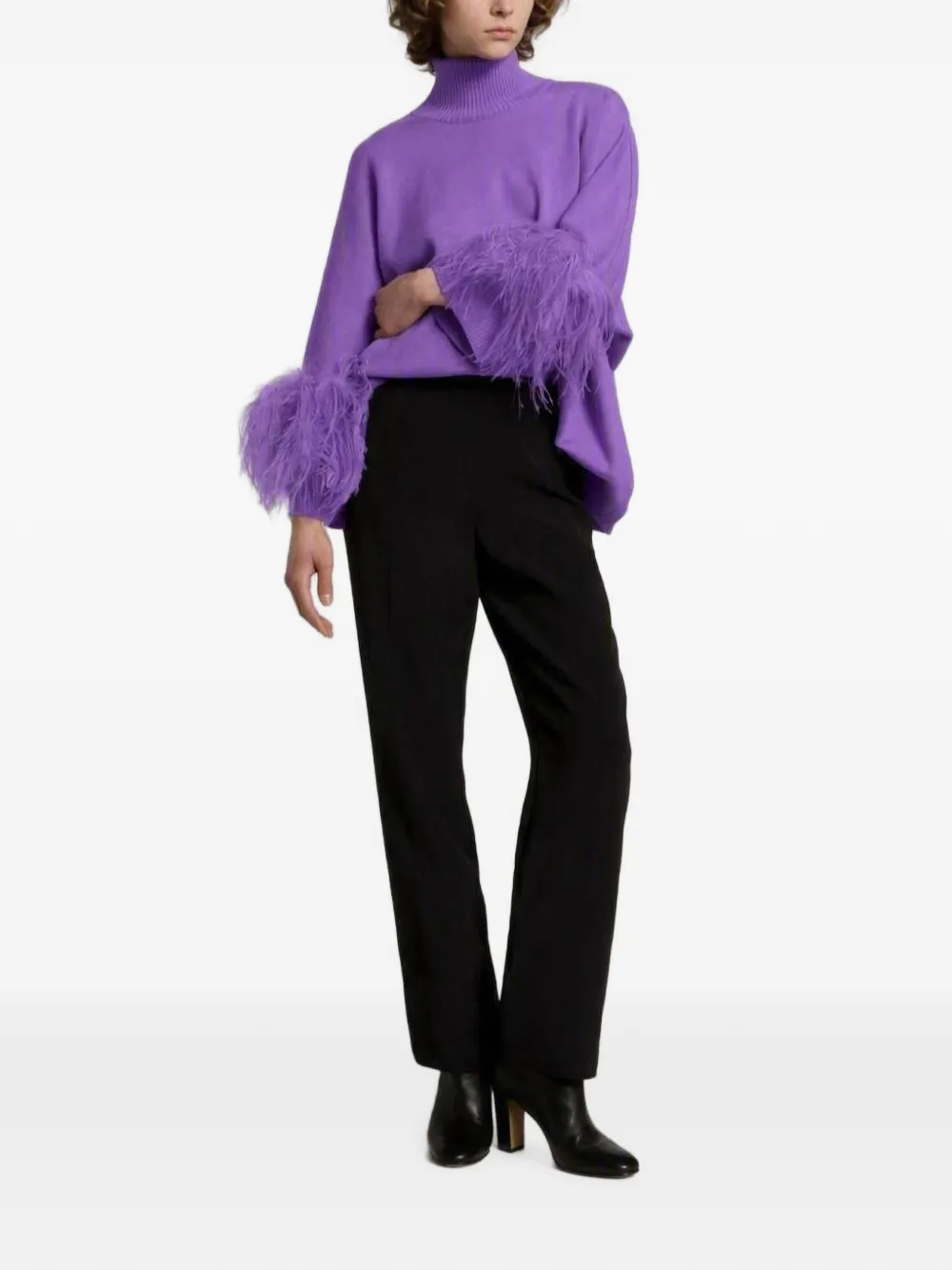 Alberta Ferretti Coltrui met verenafwerking Paars