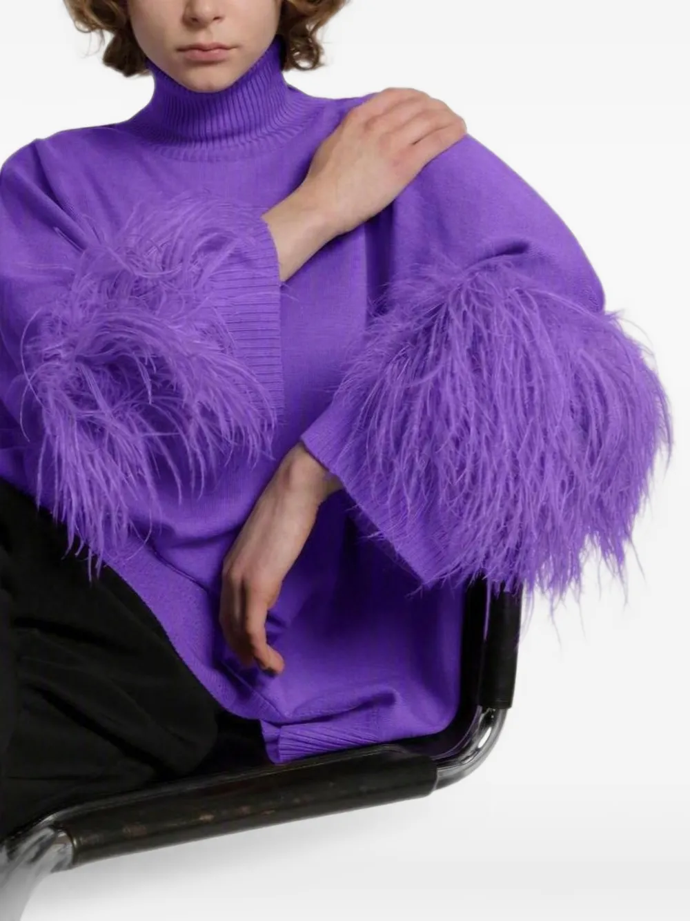 Alberta Ferretti Coltrui met verenafwerking Paars