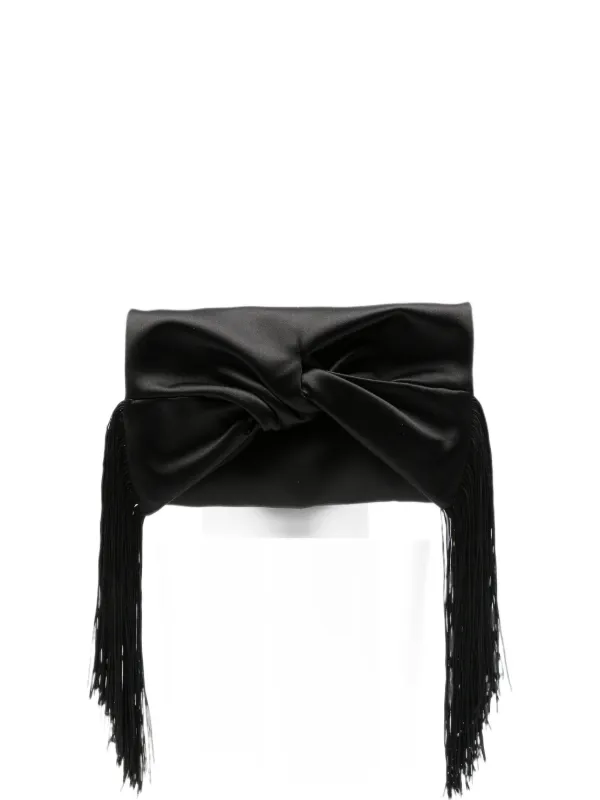 Anya Hindmarch Tassel-detail Knotted Clutch Bag in Black