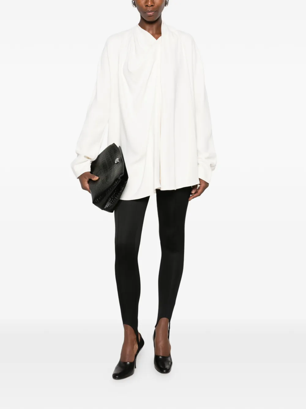 TOTEME draped cady blouse Beige