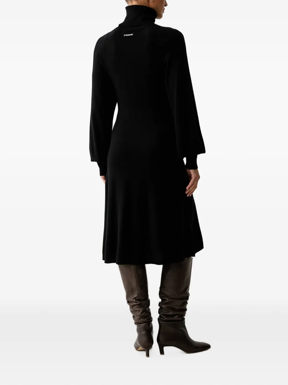 PINKO Midi-jurk van wolblend met col Zwart
