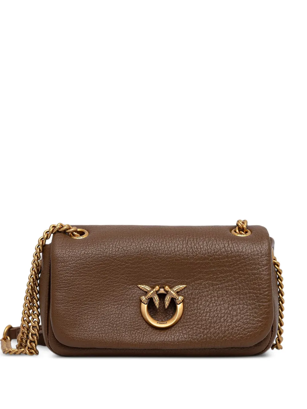PINKO logo-plaque shoulder bag - Marrone