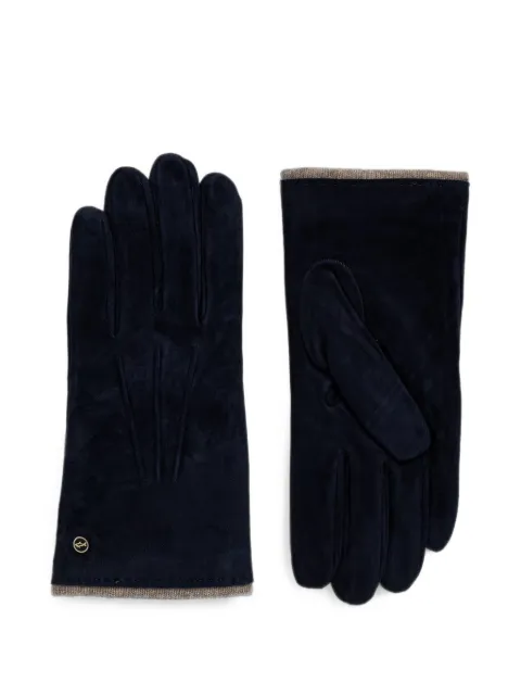 Paul & Shark logo-plaque suede gloves