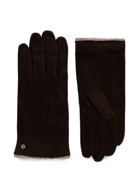 Paul & Shark suede logo-plaque gloves
