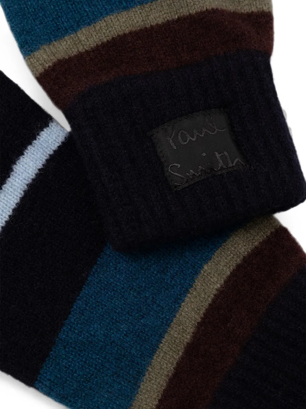 Paul & Shark Artist Stripe ribbed-cuff gloves Zwart