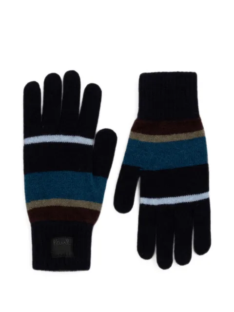 Paul & Shark Artist Stripe ribbed-cuff gloves