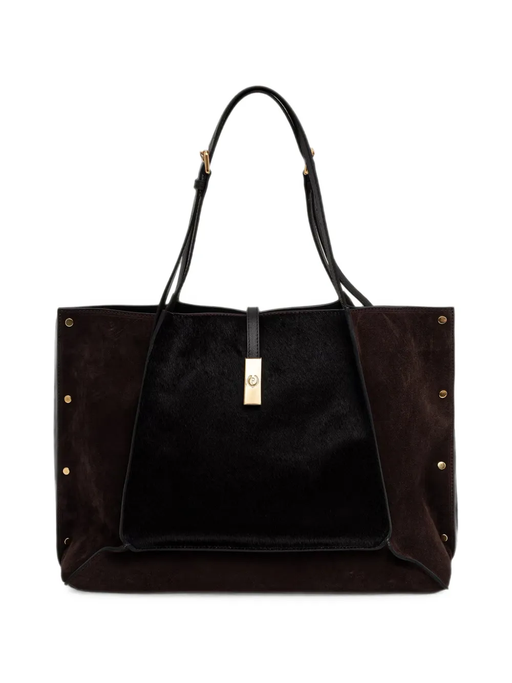 Pollini Austin stud-embellished calf-hair tote bag