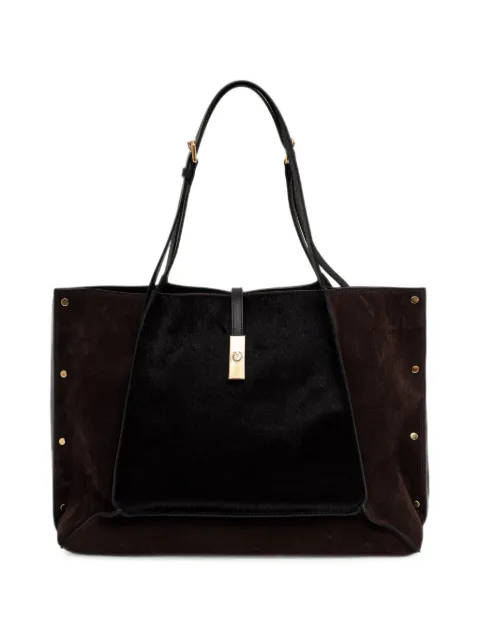 Pollini Austin stud-embellished calf-hair tote bag