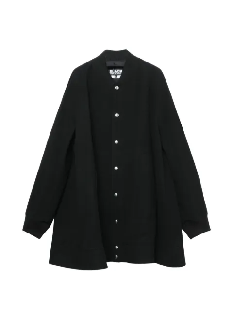 Black Comme Des Garçons press-stud raglan-sleeve coat