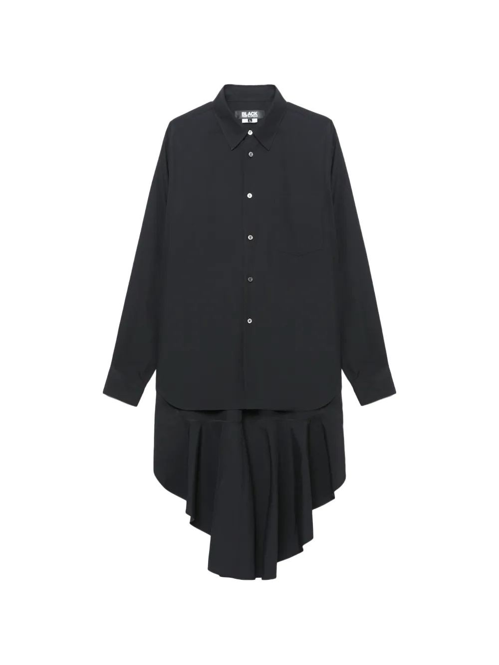 Black Comme Des Garçons ruffled-hem shirt Zwart