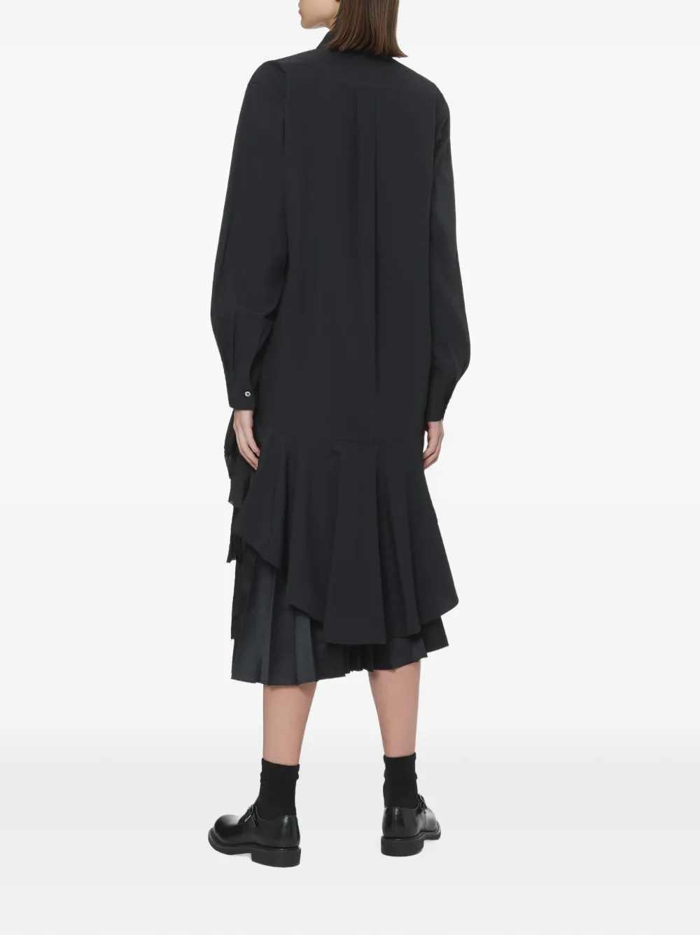 Black Comme Des Garçons ruffled-hem shirt Zwart