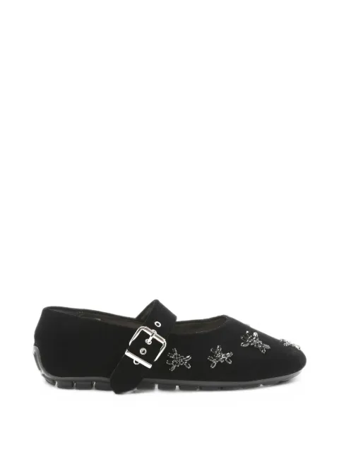 Simone Rocha crystal-embellished buckle-strap ballet flats