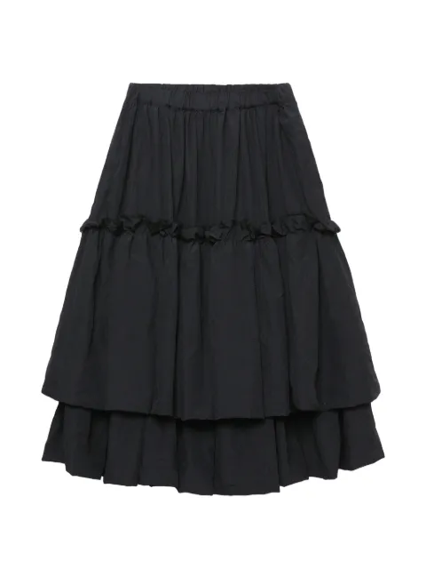 Black Comme Des Garçons ruffled tiered midi skirt