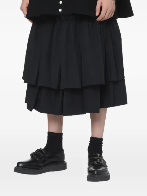 Black Comme Des Garçons ruffled tiered midi skirt