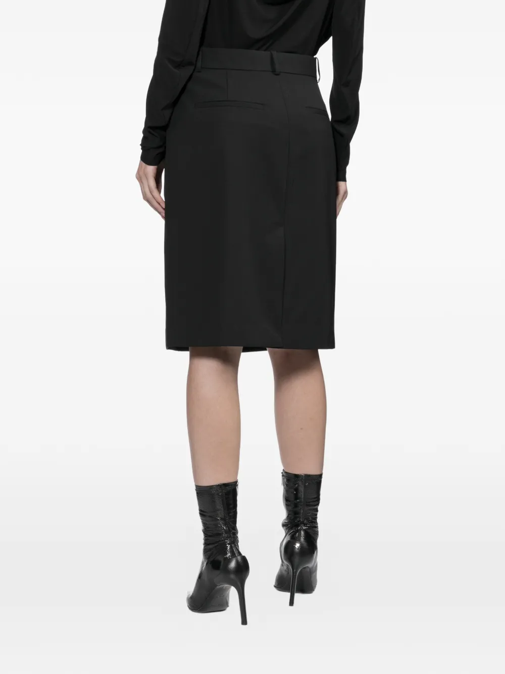 Helmut Lang Wikkelrok met ceintuur Zwart