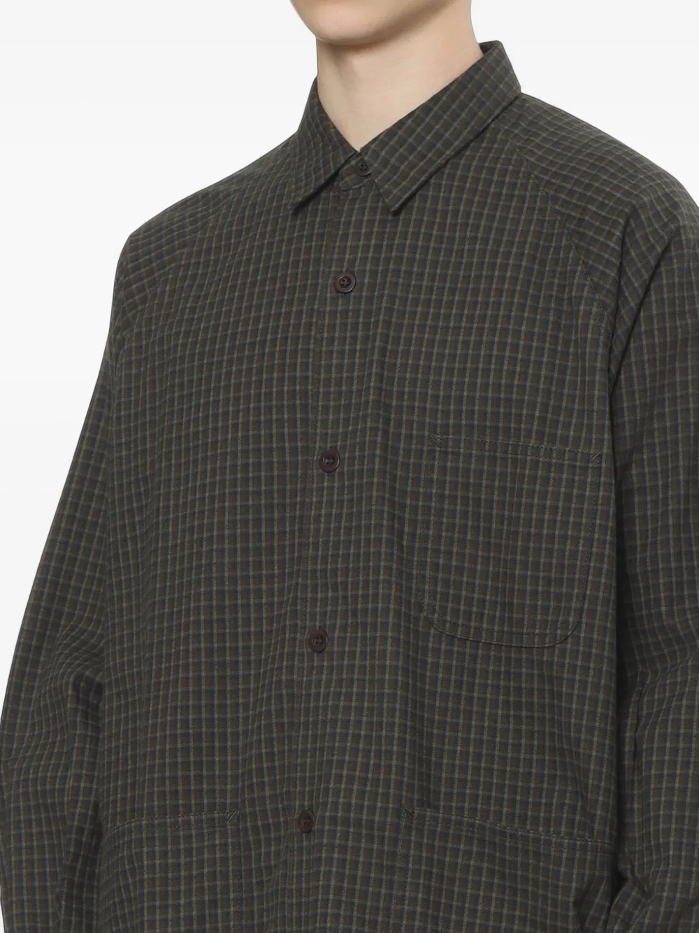 Comme des Garçons Homme Geruit overhemd Bruin