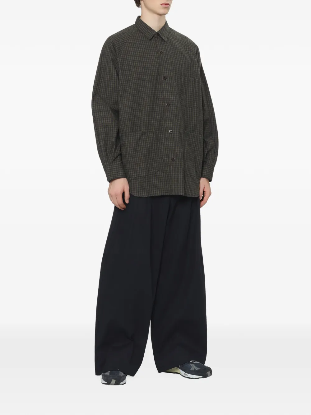 Comme des Garçons Homme Geruit overhemd Bruin