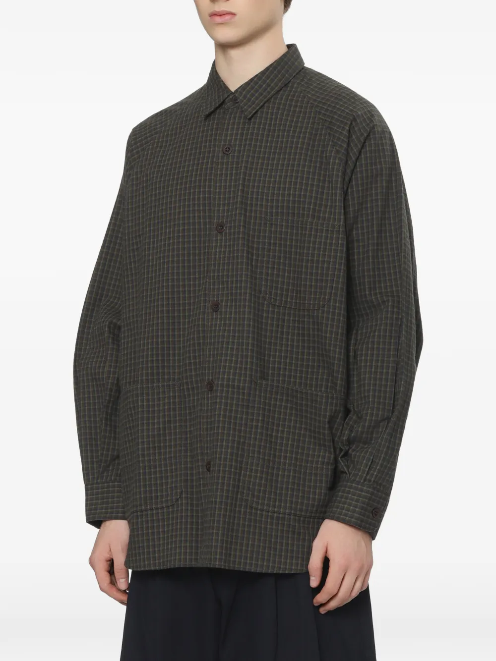 Comme des Garçons Homme Geruit overhemd Bruin