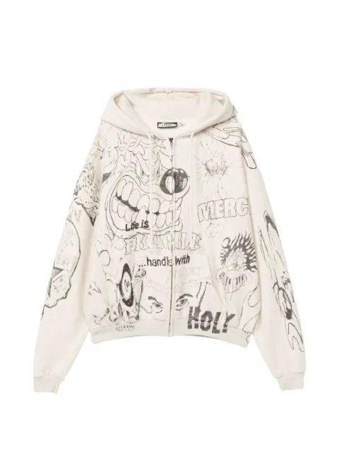 HELLSTAR graffiti-print zip-up hoodie