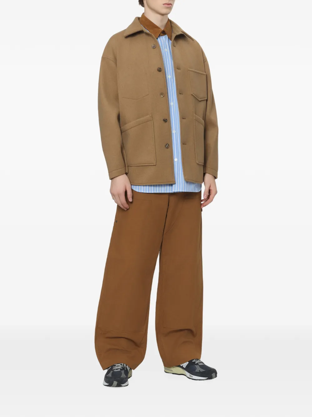 Comme des Garçons Homme Gestreept overhemd Blauw