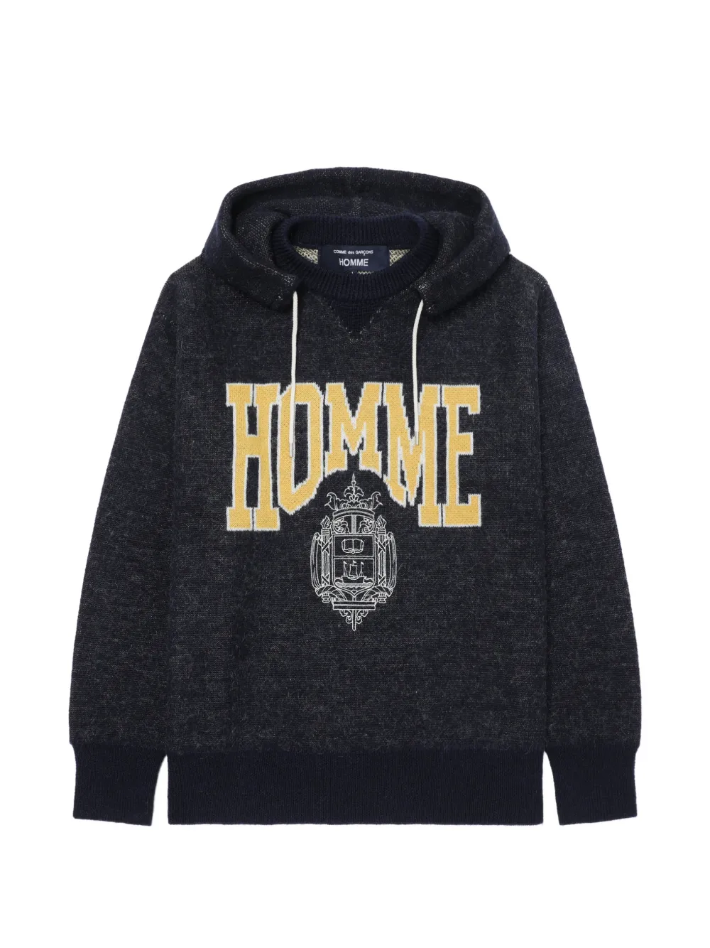 Comme des Garçons Homme logo-intarsia long-sleeve hoodie - Blue