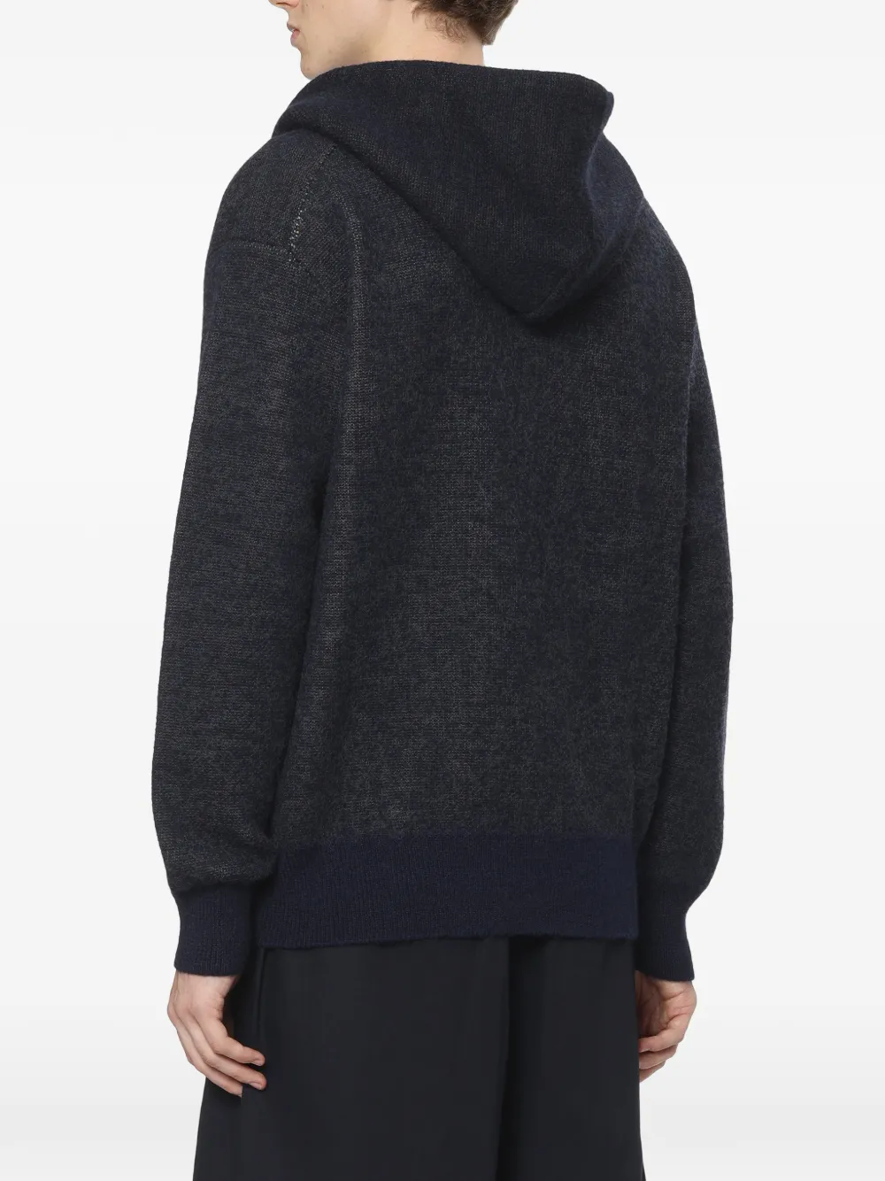 Comme des Garçons Homme Hoodie met lange mouwen en logo-intarsia Blauw