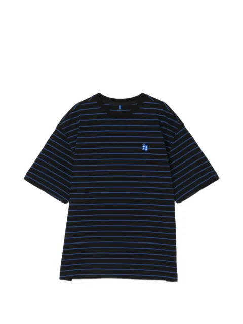 Ader Error striped logo-patch T-shirt